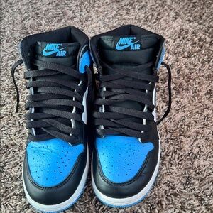 Nike Air High-Top Black and Blue Sneakers